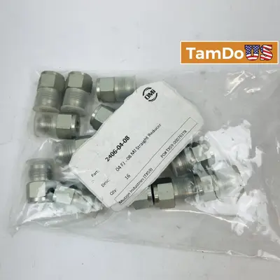 Lot of 16 DMI 2406-04-08 Hydraulic Straight Reducer Fitting - Thumbnail 1