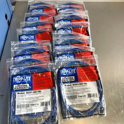 Lot of 19 Tripp Lite N201-007-BL Cat6 7ft Ethernet Patch Cable - New - Real photo at TamDo.us