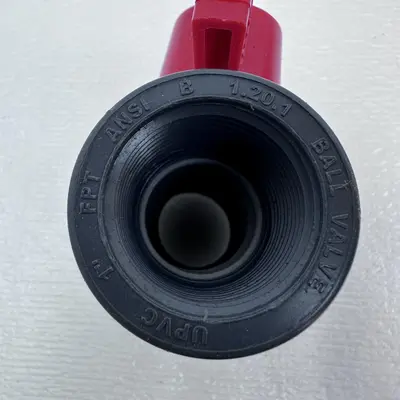 (Lot of 2) 1'' UPVC FPT ANSI 1.20.1 Ball Valve Compact T-Handle Valve - Thumbnail 1