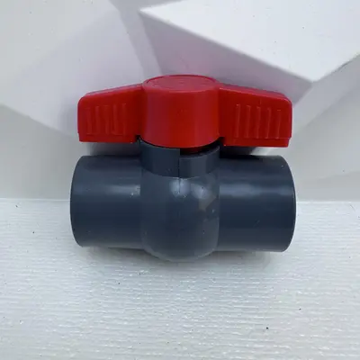 (Lot of 2) 1'' UPVC FPT ANSI 1.20.1 Ball Valve Compact T-Handle Valve - Thumbnail 2