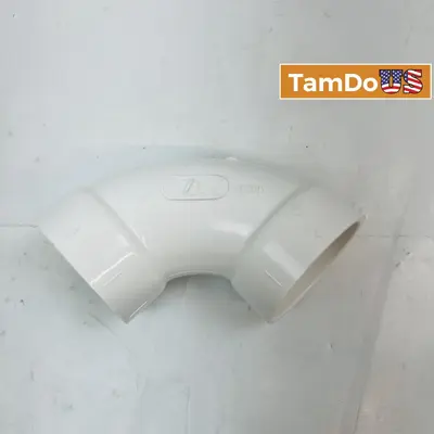 Canplas 4" PVC 90-Degree DWV Elbow Fitting - Thumbnail 1
