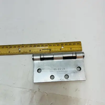 (Lot of 2) Commercial Stainless Steel Hinges, 4.5"x4.5" & 6"x4", Heavy Duty, USA - Thumbnail 3