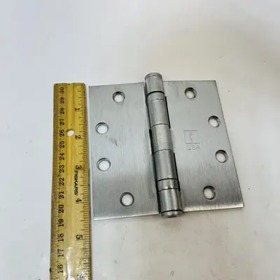 (Lot of 2) Commercial Stainless Steel Hinges, 4.5"x4.5" & 6"x4", Heavy Duty, USA - Thumbnail 2