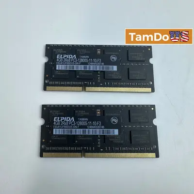 (Lot of 2) Elpida 4GB DDR3 Laptop RAM PC3-12800S 1600MHz SO-DIMM Memory - Thumbnail 1