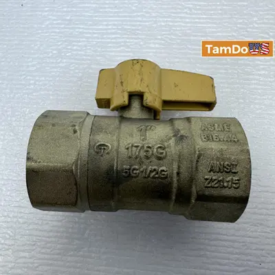(Lot of 2) GBV GBV02 Gas Shut-Off Ball Valve Brass 175G 1" - Thumbnail 6