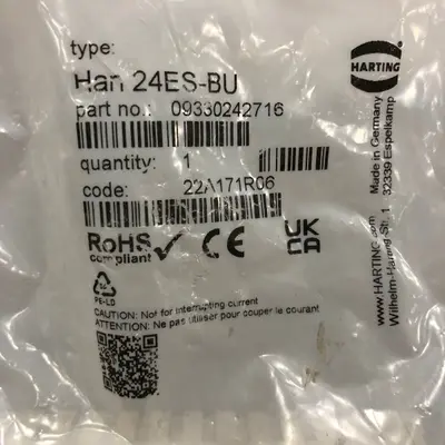 Lot of 2 HARTING HAN 24ES-BU Female Connector - Thumbnail 3