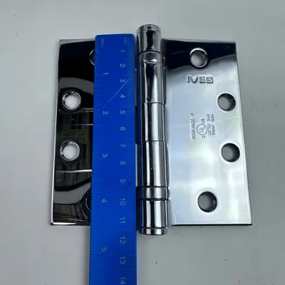 (Lot of 2) IVES 4.5" x 4.5" Commercial Door Hinge Ball Bearing Bright Chrome - Thumbnail 3