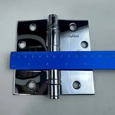 (Lot of 2) IVES 4.5" x 4.5" Commercial Door Hinge Ball Bearing Bright Chrome - Thumbnail 2