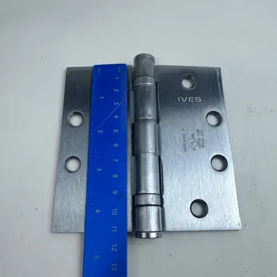 (Lot of 2) IVES 4.5" x 4.5" Commercial Door Hinge Ball Bearing Satin Chrome - Thumbnail 3