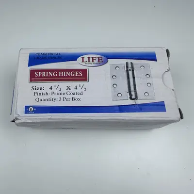 Lot of 2 Life Spring Hinges 4.5"x4.5" Prime Coated - Thumbnail 1