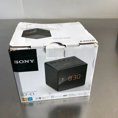 Lot of 2 Sony ICF-C1 FM/AM Clock Radios with Alarm – Black Cube Design - Thumbnail 4