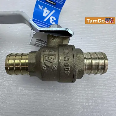 Lot of 2 Watts 2-Piece Full Port Brass Ball Valve 3/4" - Thumbnail 1