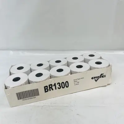 Lot of 3 Choice 3" x 150' Bond Paper Receipt Tape Rolls - Thumbnail 2