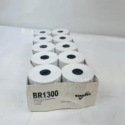 Lot of 3 Choice 3" x 150' Bond Paper Receipt Tape Rolls - Thumbnail 3