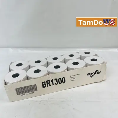 Lot of 3 Choice 3" x 150' Bond Paper Receipt Tape Rolls - Thumbnail 1
