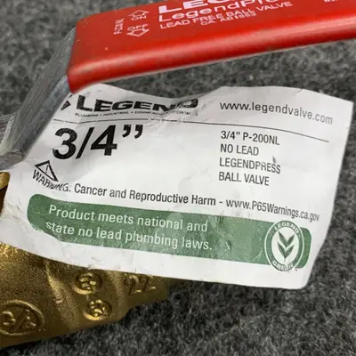 Lot of 3 LEGEND P-200NL 3/4" No Lead Ball Valve, Brass - Thumbnail 8