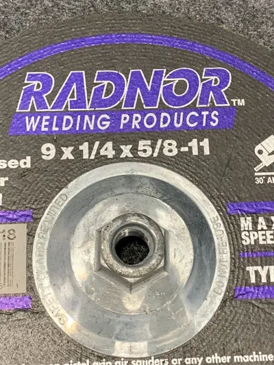 (Lot of 3) Radnor 9" x 1/4" x 5/8"-11 Grinding Wheel Type 27 Depressed Center - Thumbnail 6
