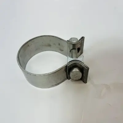 (Lot of 3) Single Bolt Stack Pipe Clamps Zinc Coated Hardware - Thumbnail 4