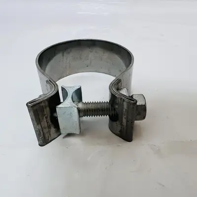 (Lot of 3) Single Bolt Stack Pipe Clamps Zinc Coated Hardware - Thumbnail 1