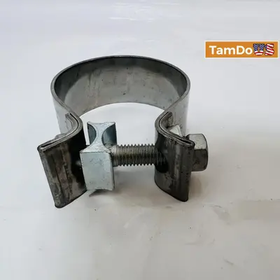 (Lot of 3) Single Bolt Stack Pipe Clamps Zinc Coated Hardware - Thumbnail 5