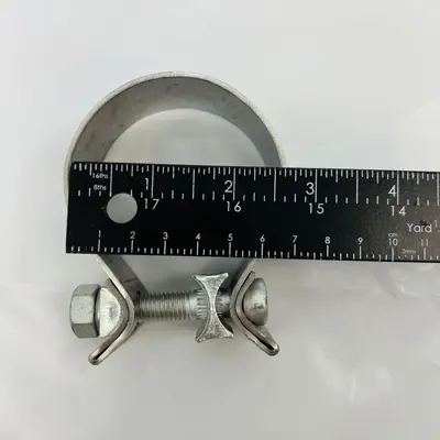 (Lot of 3) Single Bolt Stack Pipe Clamps Zinc Coated Hardware - Thumbnail 3