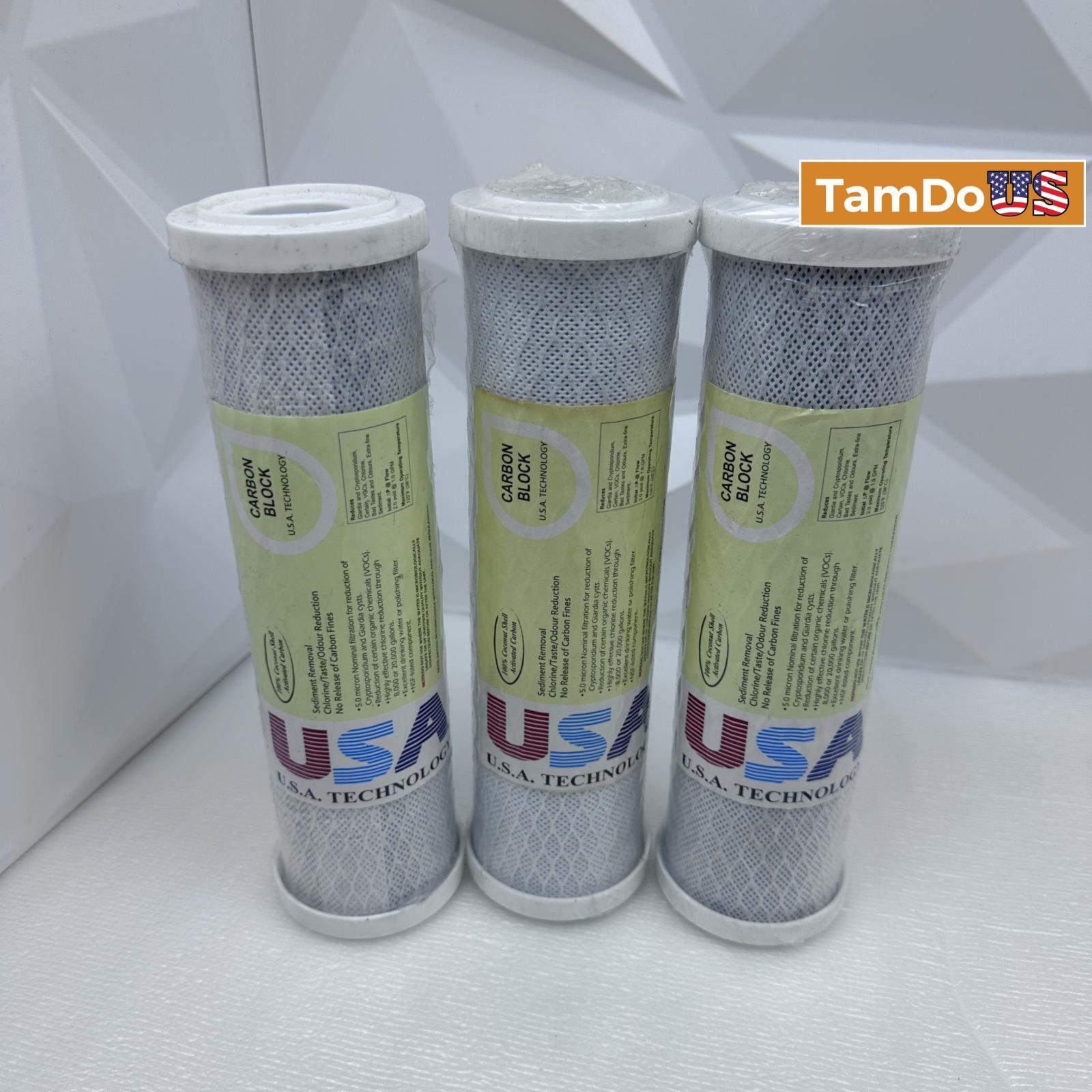 (Lot of 3) Water Filter Carbon Block USA Technology Sediment Removal Chlorine - Photo 1 - Real photo at TamDo.us