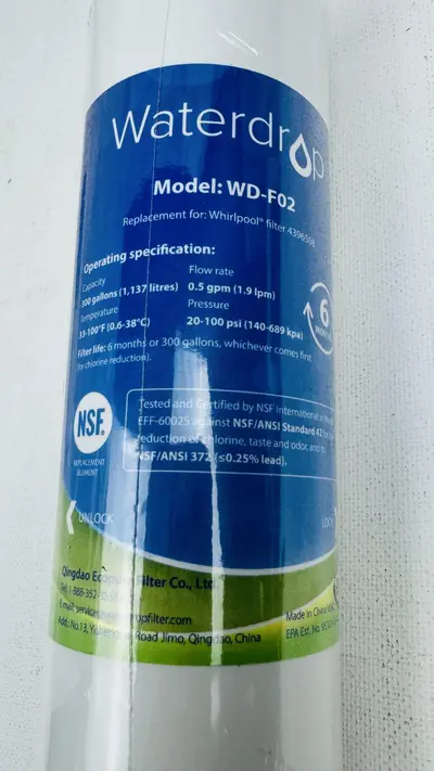 Waterdrop WD-F02 Refrigerator Water Filter for Whirlpool 4396508 (Lot of 3) New - Thumbnail 4
