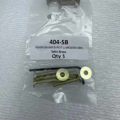 Lot of 4 404-SB Adjustable Clear Acrylic Cabinet Bar Pulls - Thumbnail 3