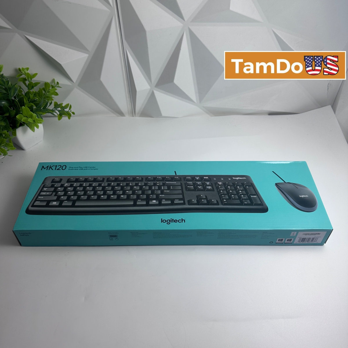 Lot of 4 Logitech MK120 Wired Keyboard and Mouse Combos Full Size USB Desktop PC - Photo 1 - Real photo at TamDo.us