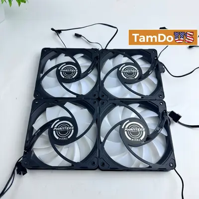 (Lot of 4) Phanteks M25-120 PWM 120mm PC Case Fan Set FOR Desktop Computer PC - Thumbnail 1