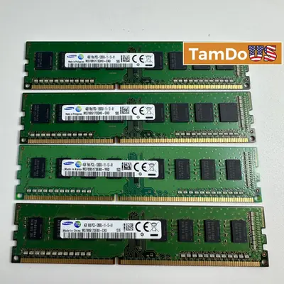 (Lot of 4) Samsung 4GB DDR3 DDR3L 1600MHz PC3-12800U UDIMM Desktop RAM Memory - Thumbnail 1