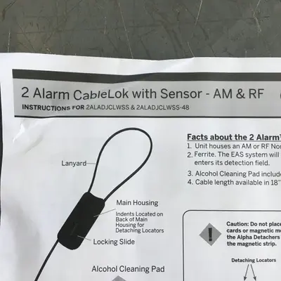 Lot of 5 Black Cablelok Anti-Theft Security Tags - Thumbnail 5
