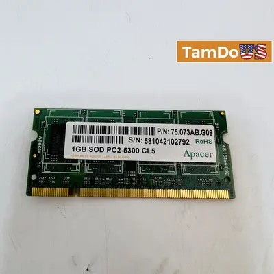 Lot of 5 Apacer 1GB SODIMM PC2-5300 CL5 DDR2 Laptop Memory RAM - Thumbnail 1