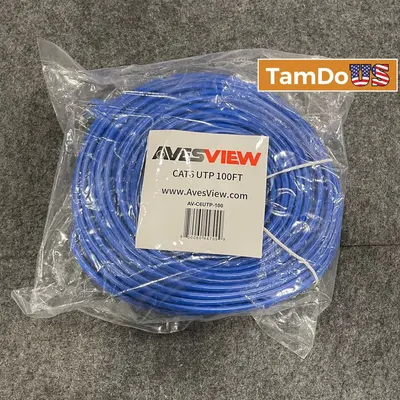 Lot of 5 AvesView CAT6 UTP Ethernet Patch Cable 100ft Blue - Thumbnail 1