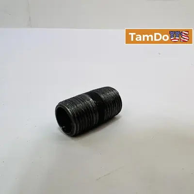 (Lot of 5) Black Pipe Nipple 1/2" x 1-1/2" NPT Threaded Steel Plumbing Fitting - Thumbnail 1