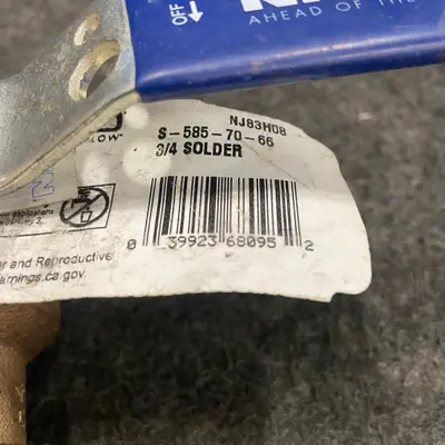 LOT OF 5 NIBCOS S-585-70-66 Two-piece Bronze Ball Valve 3/4" Solder - Thumbnail 4