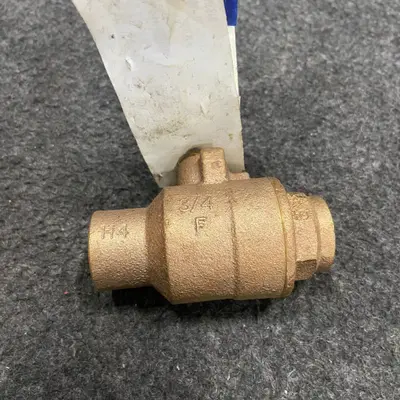 LOT OF 5 NIBCOS S-585-70-66 Two-piece Bronze Ball Valve 3/4" Solder - Thumbnail 3