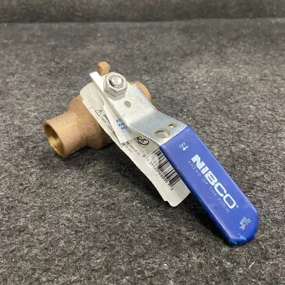 LOT OF 5 NIBCOS S-585-70-66 Two-piece Bronze Ball Valve 3/4" Solder - Thumbnail 1