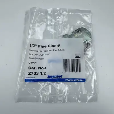 Lot of 5 Thomas & Betts Z703 1/2" Superstrut Pipe Clamp - Thumbnail 1