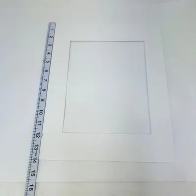 Lot of 53 White Square Frame Mat Boards 11x14 Cut for 8x10 Photo Bevel Cut - Thumbnail 3
