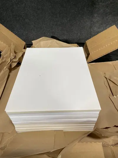 Lot of 53 White Square Frame Mat Boards 11x14 Cut for 8x10 Photo Bevel Cut - Thumbnail 9