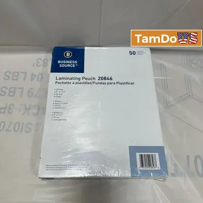 Lot of 6 Business Source Laminating Pouch 20846, 9" x 11.5", 5 Mil, 50-Pack - Thumbnail 1