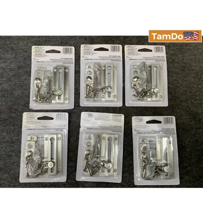 Lot of 6 DEFENDER SECURITY U 10304 Chain Door Guards, Brass Finish - Thumbnail 5