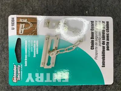 Lot of 6 DEFENDER SECURITY U 10304 Chain Door Guards, Brass Finish - Thumbnail 3