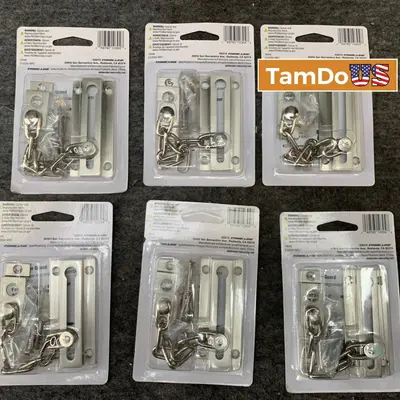 Lot of 6 DEFENDER SECURITY U 10304 Chain Door Guards, Brass Finish - Thumbnail 1