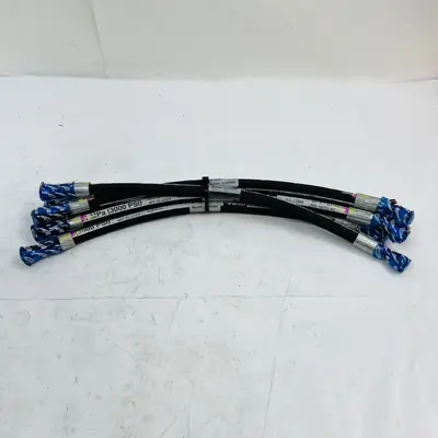 Lot of 6 Parker 387-4 Hydraulic Hoses, 1/4" (6.3mm) 17" Length - Thumbnail 2