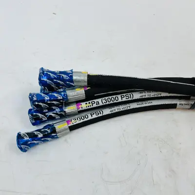 Lot of 6 Parker 387-4 Hydraulic Hoses, 1/4" (6.3mm) 17" Length - Thumbnail 5