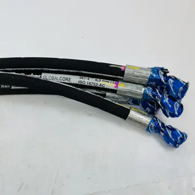 Lot of 6 Parker 387-4 Hydraulic Hoses, 1/4" (6.3mm) 17" Length - Thumbnail 7