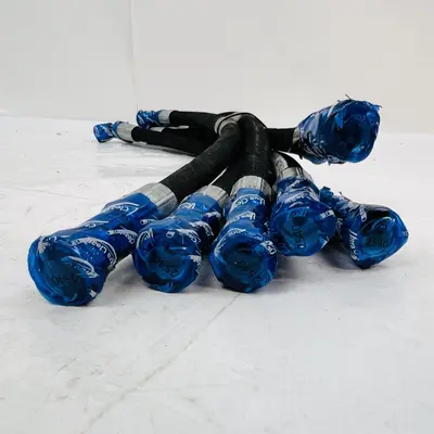 Lot of 6 Parker 387-4 Hydraulic Hoses, 1/4" (6.3mm) 17" Length - Thumbnail 3