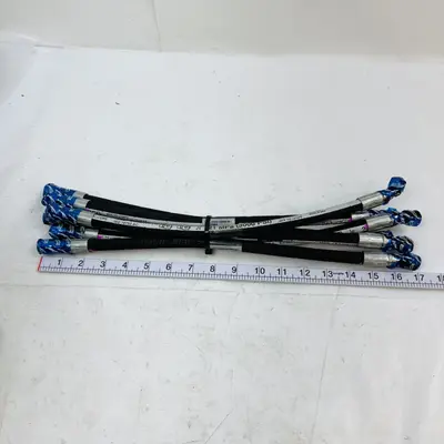 Lot of 6 Parker 387-4 Hydraulic Hoses, 1/4" (6.3mm) 17" Length - Thumbnail 4